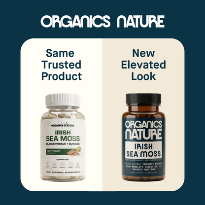 Organic Irish Sea Moss With Bladderwrack and Burdock Root - 45 Servings